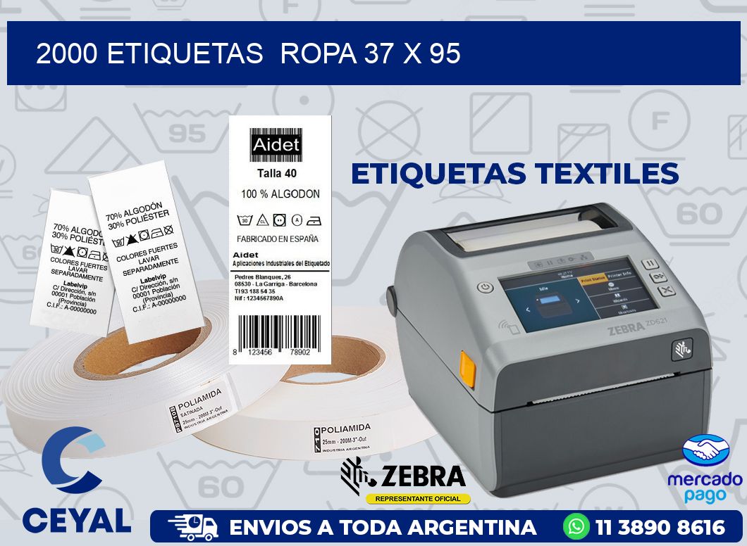 2000 ETIQUETAS  ROPA 37 x 95