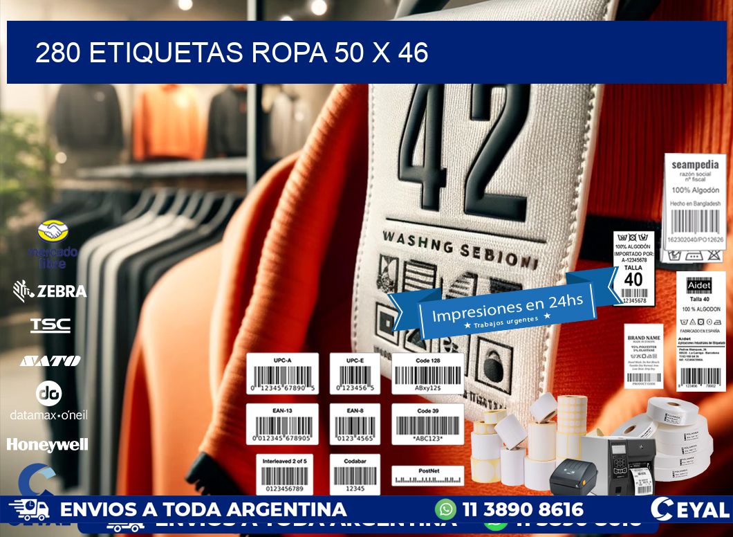 280 ETIQUETAS ROPA 50 x 46
