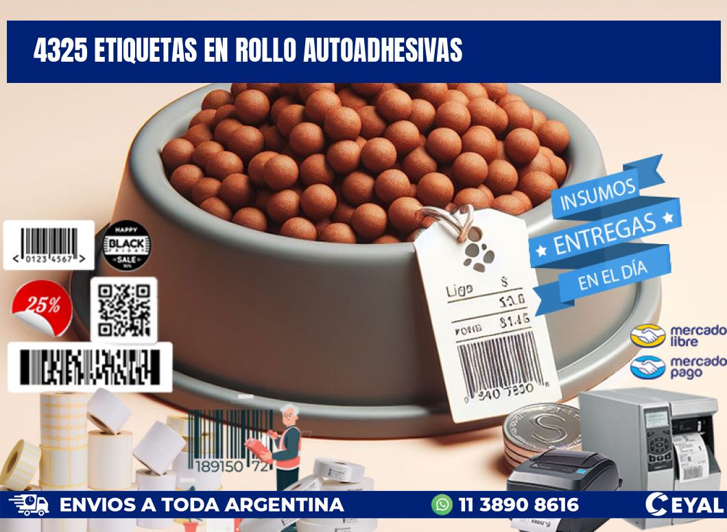 4325 ETIQUETAS EN ROLLO AUTOADHESIVAS