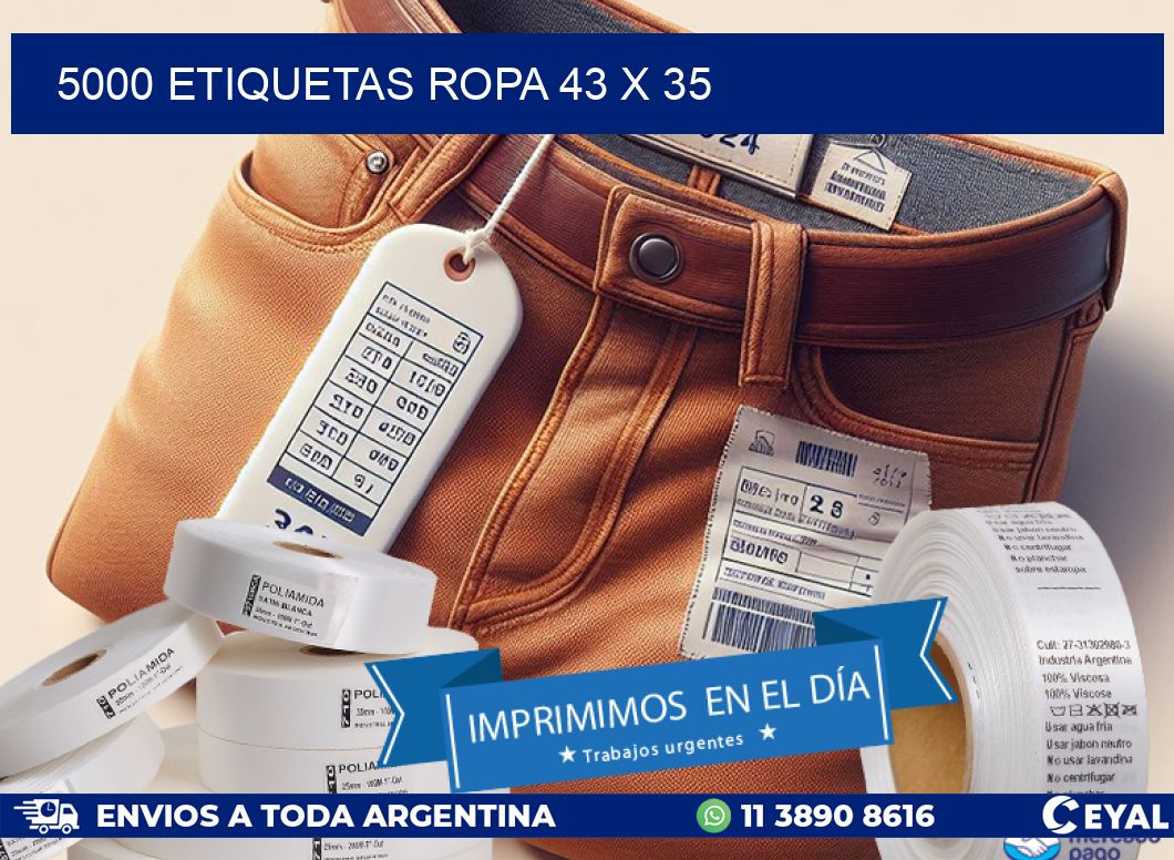 5000 ETIQUETAS ROPA 43 x 35