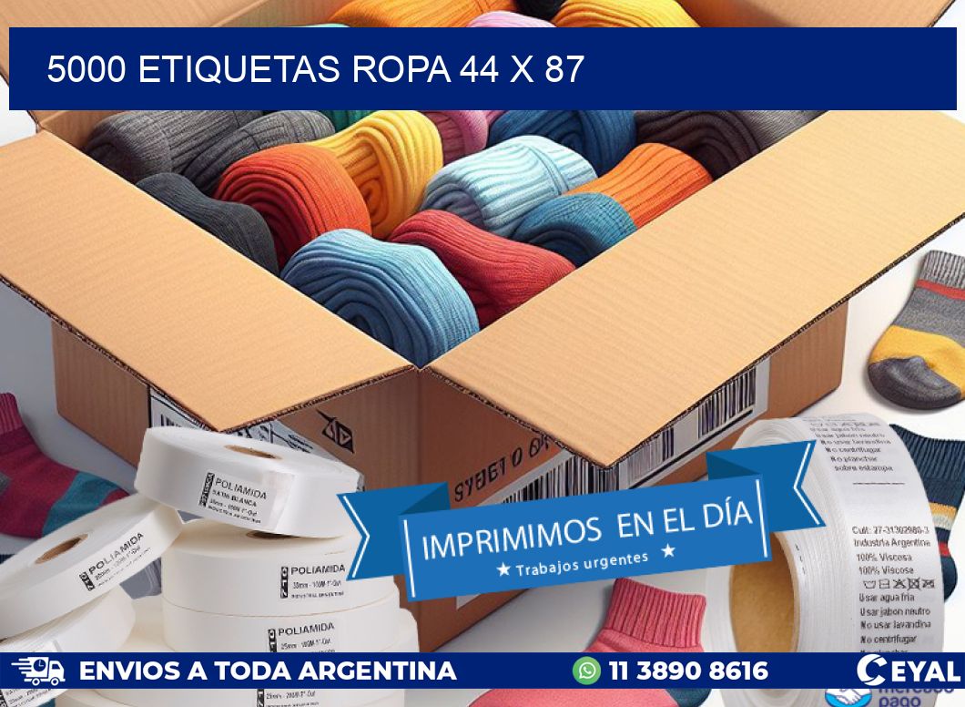5000 ETIQUETAS ROPA 44 x 87