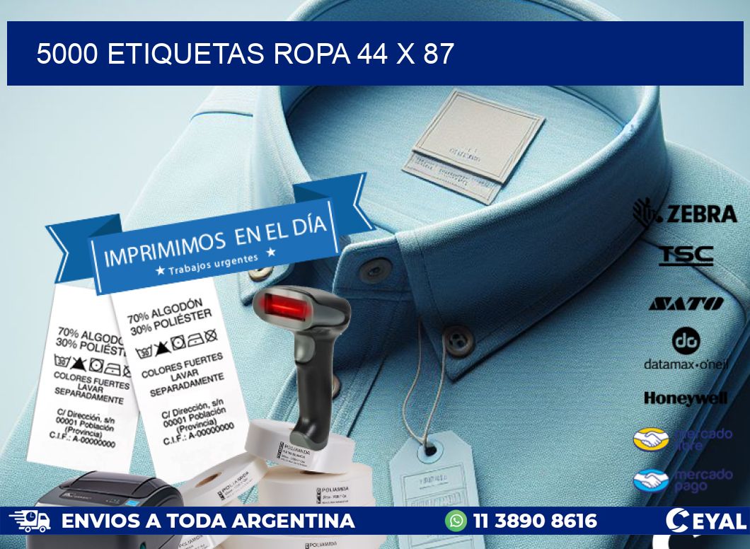 5000 ETIQUETAS ROPA 44 x 87