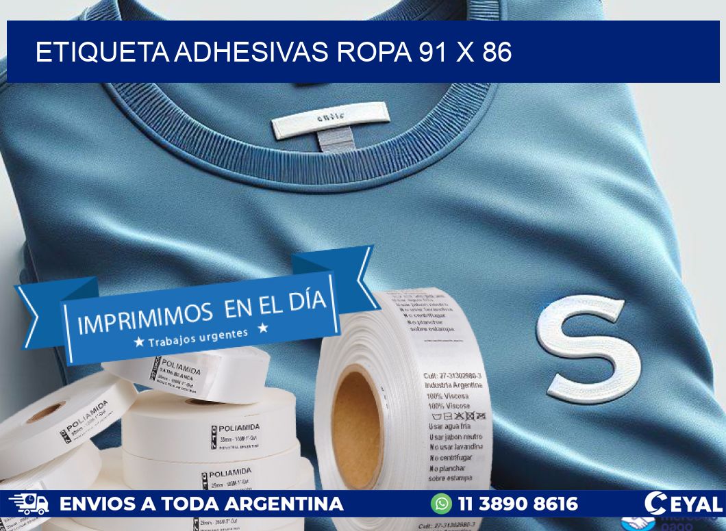 ETIQUETA ADHESIVAS ROPA 91 x 86