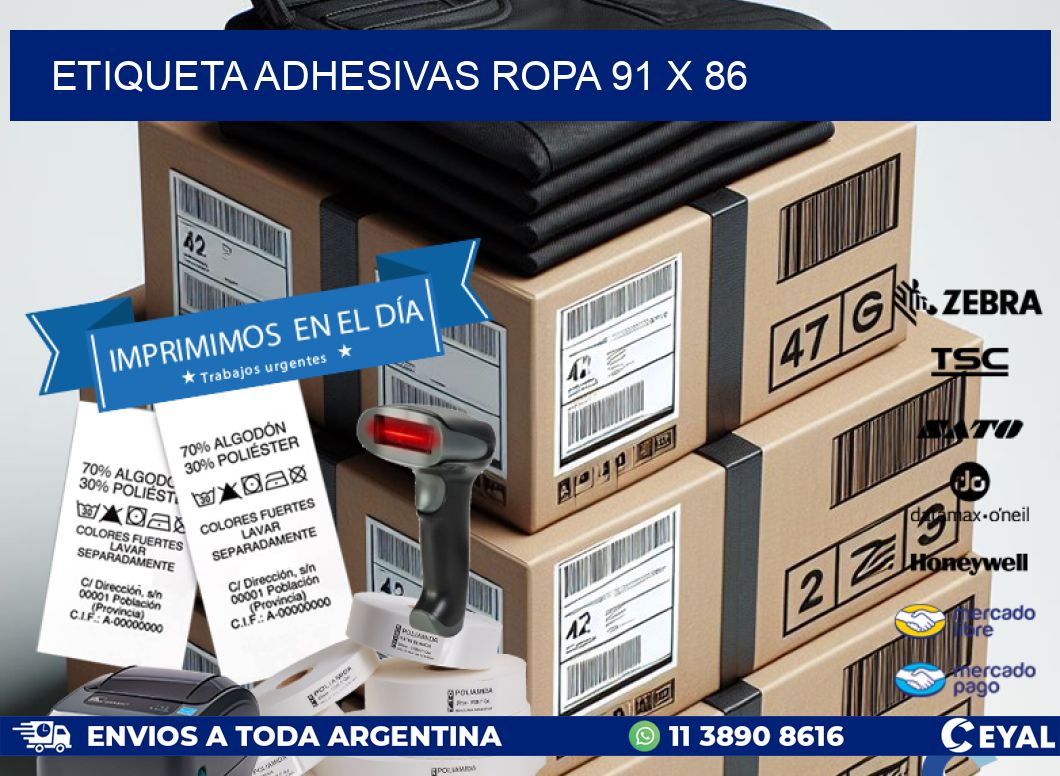 ETIQUETA ADHESIVAS ROPA 91 x 86