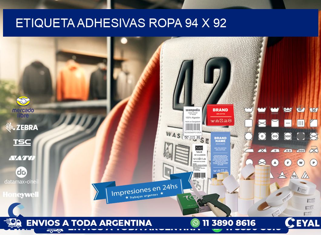 ETIQUETA ADHESIVAS ROPA 94 x 92