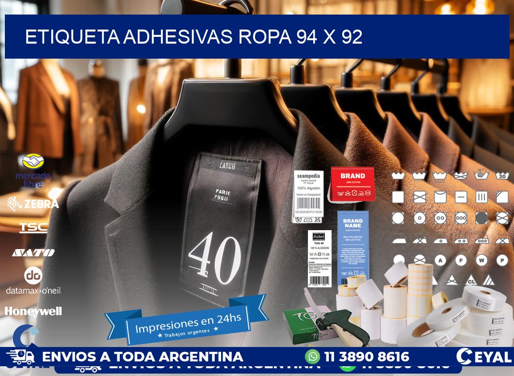 ETIQUETA ADHESIVAS ROPA 94 x 92