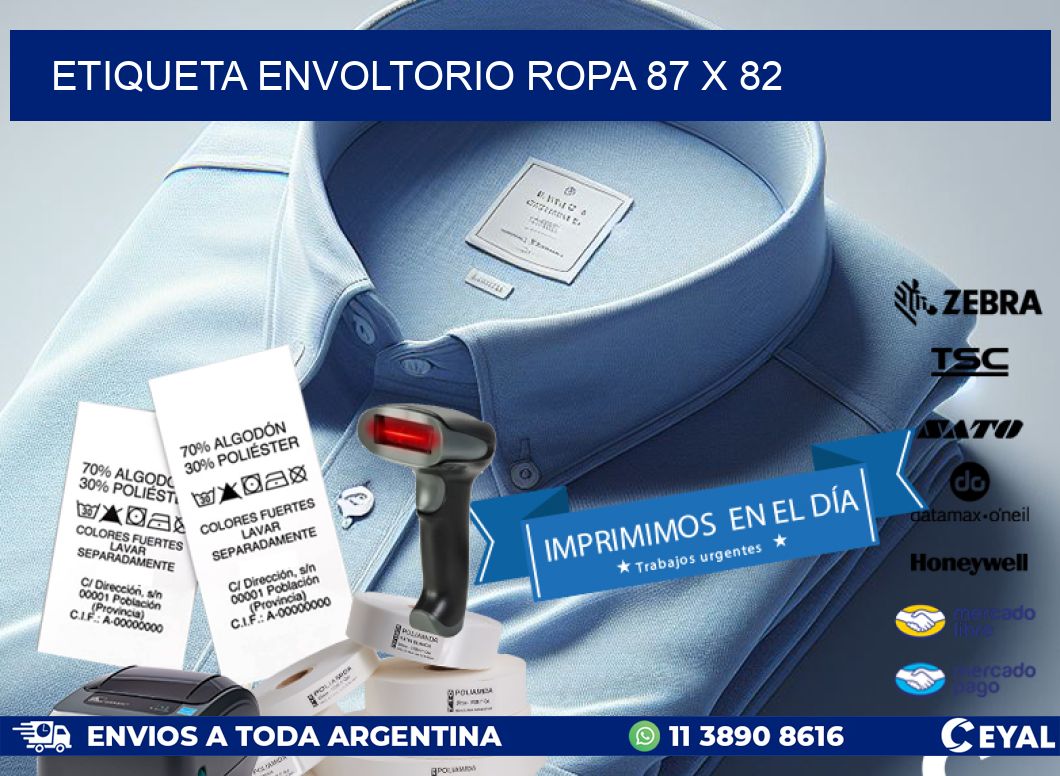 ETIQUETA ENVOLTORIO ROPA 87 x 82