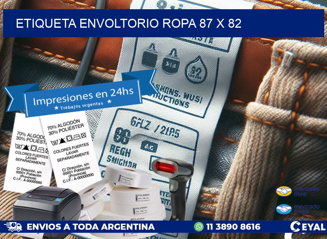 ETIQUETA ENVOLTORIO ROPA 87 x 82