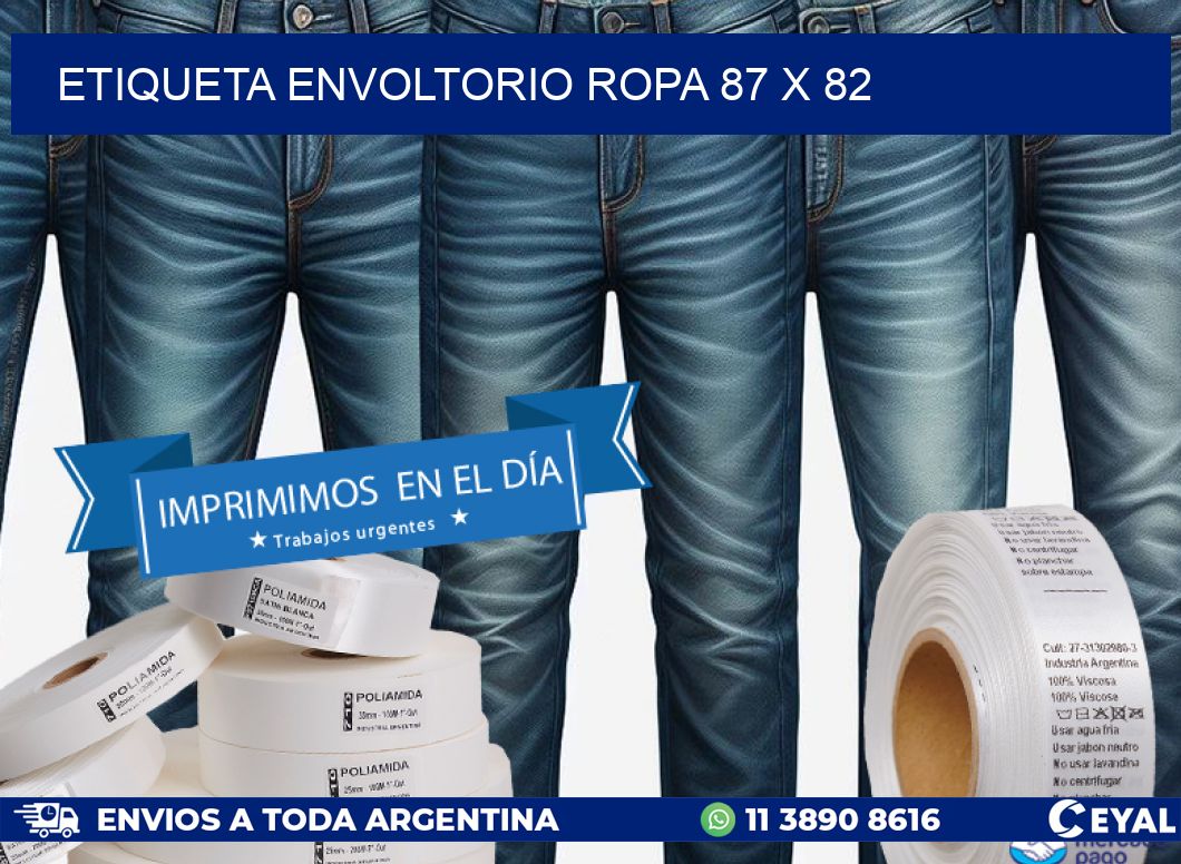 ETIQUETA ENVOLTORIO ROPA 87 x 82
