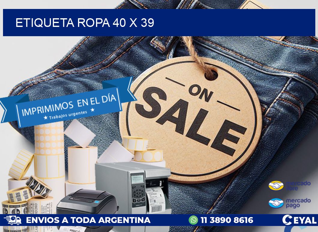 ETIQUETA ROPA 40 x 39