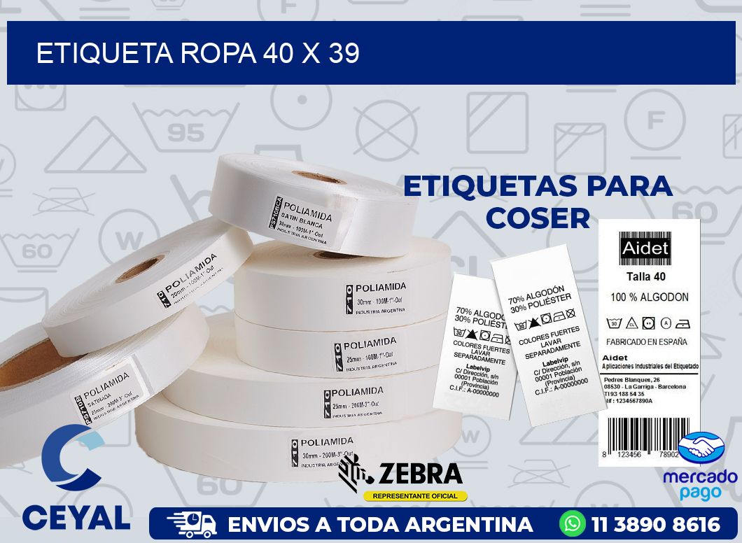 ETIQUETA ROPA 40 x 39