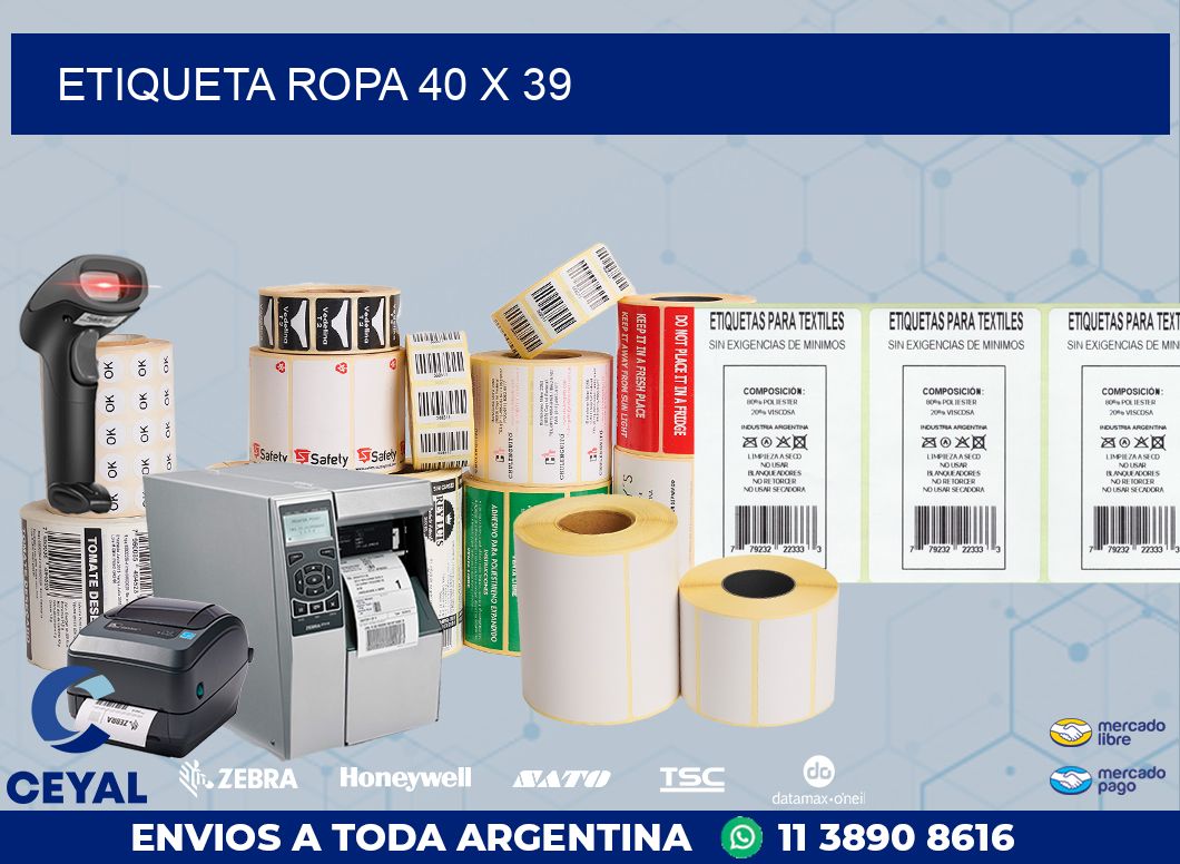 ETIQUETA ROPA 40 x 39