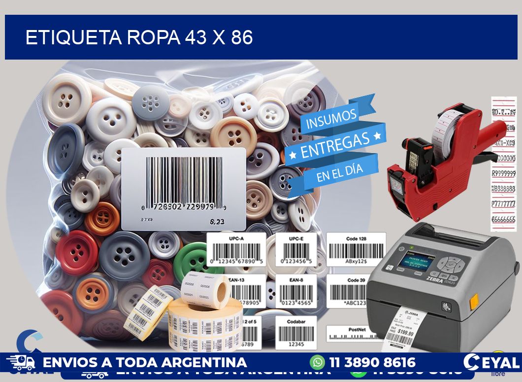 ETIQUETA ROPA 43 x 86