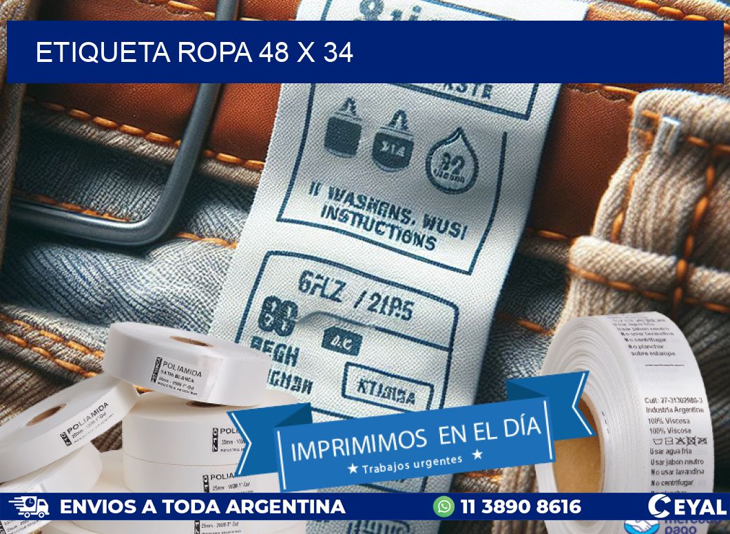 ETIQUETA ROPA 48 x 34