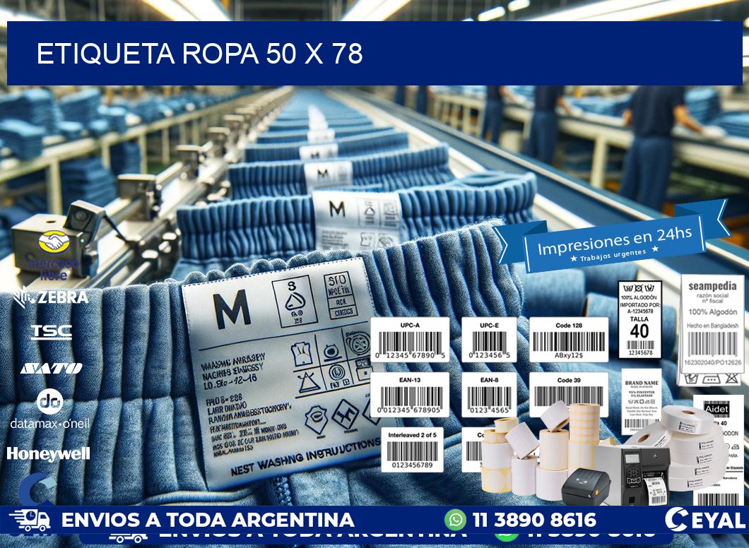 ETIQUETA ROPA 50 x 78