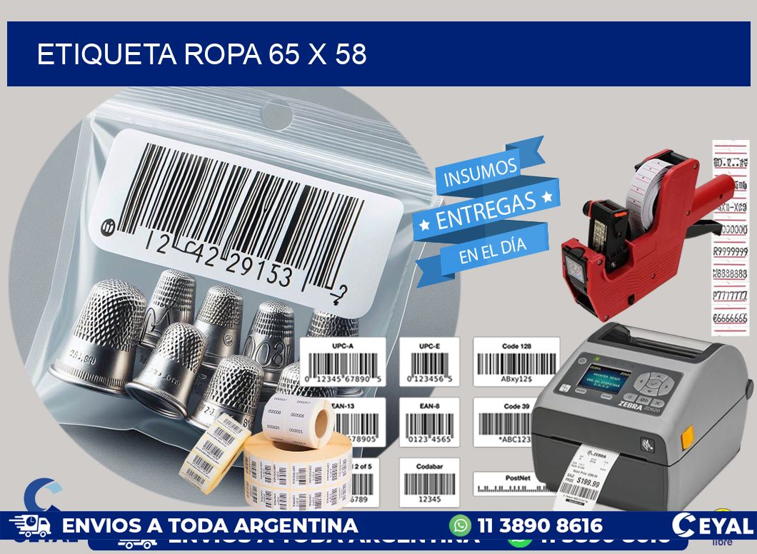 ETIQUETA ROPA 65 x 58