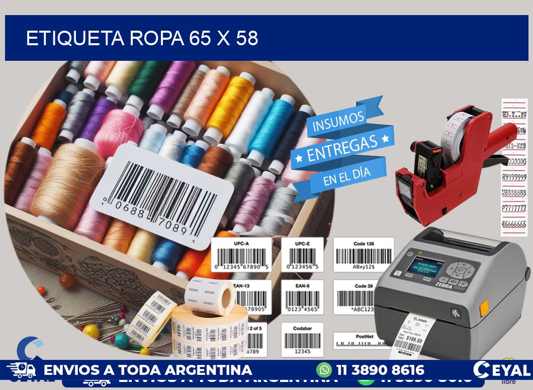 ETIQUETA ROPA 65 x 58