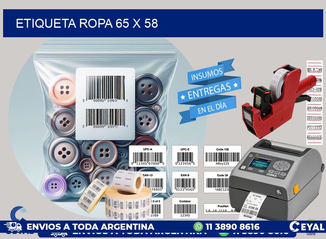 ETIQUETA ROPA 65 x 58