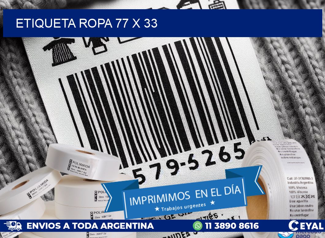 ETIQUETA ROPA 77 x 33