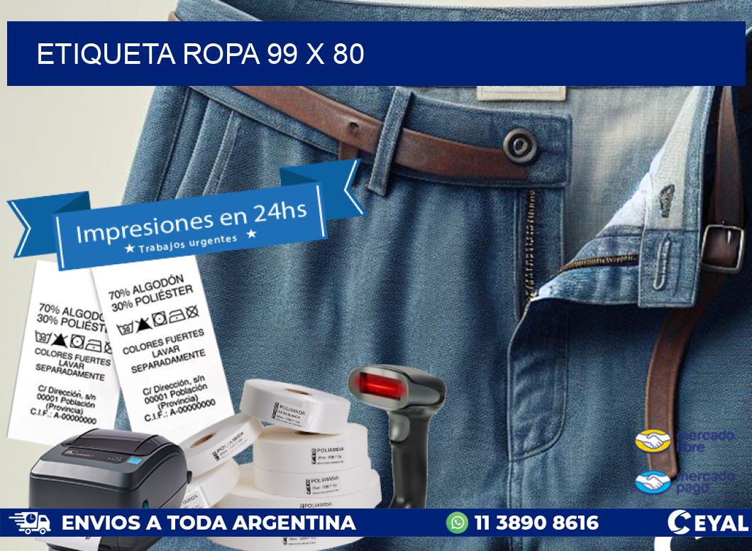 ETIQUETA ROPA 99 x 80