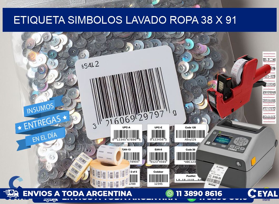ETIQUETA SIMBOLOS LAVADO ROPA 38 x 91