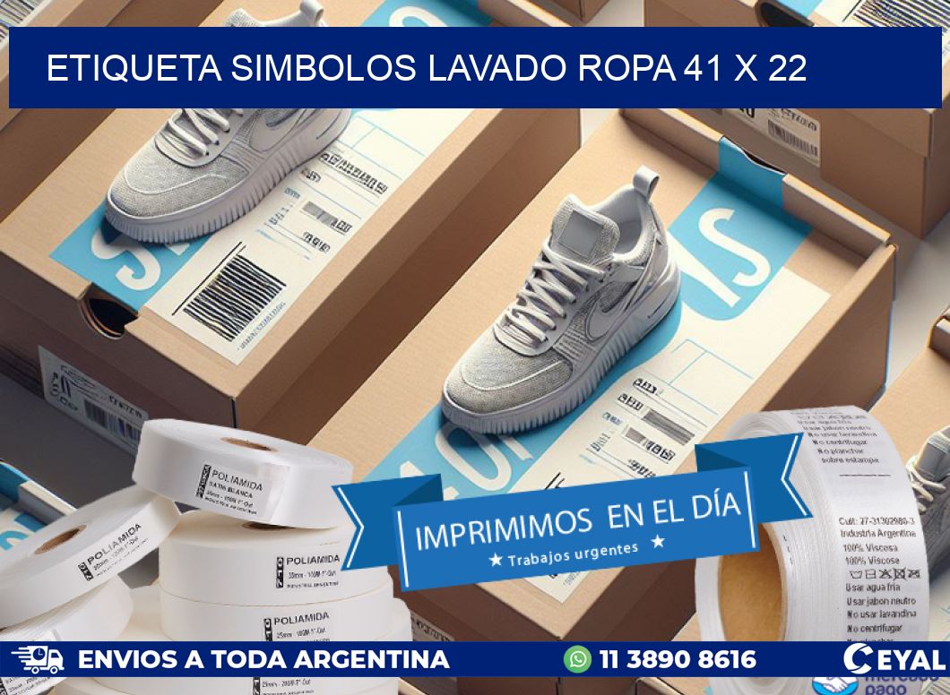 ETIQUETA SIMBOLOS LAVADO ROPA 41 x 22