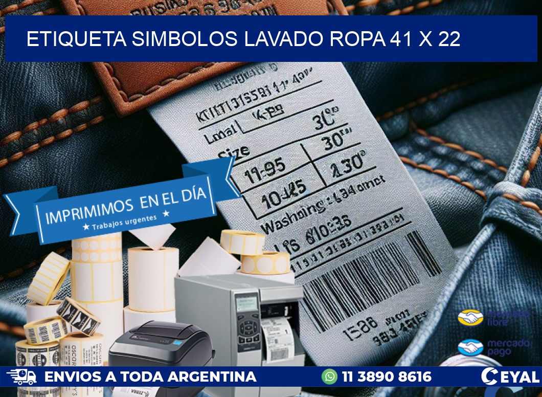 ETIQUETA SIMBOLOS LAVADO ROPA 41 x 22