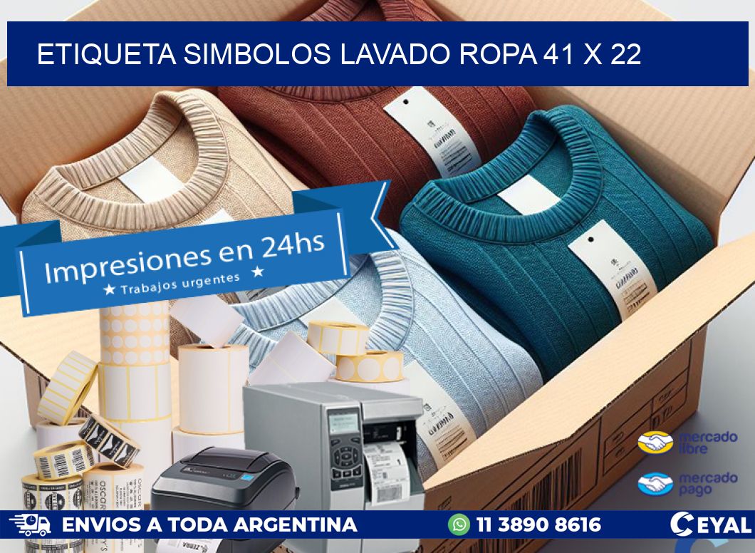 ETIQUETA SIMBOLOS LAVADO ROPA 41 x 22