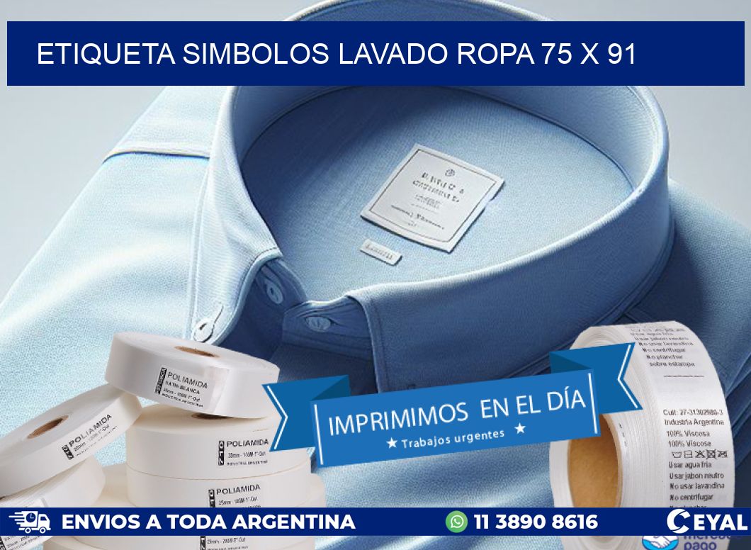 ETIQUETA SIMBOLOS LAVADO ROPA 75 x 91