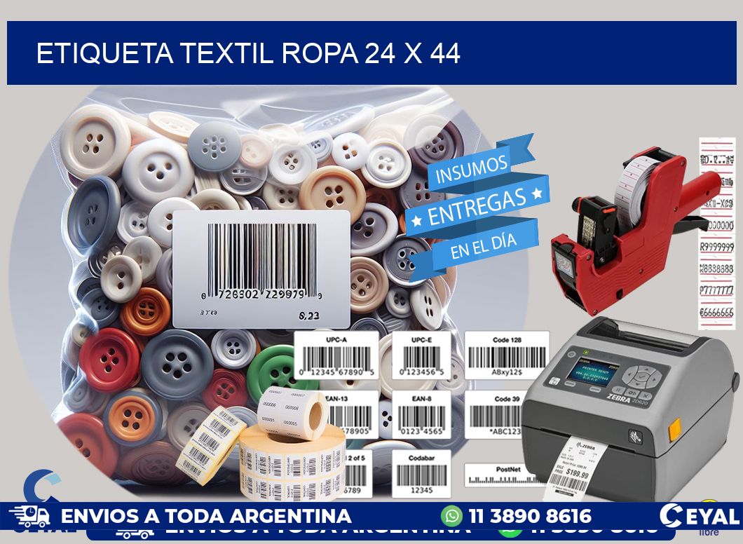 ETIQUETA TEXTIL ROPA 24 x 44