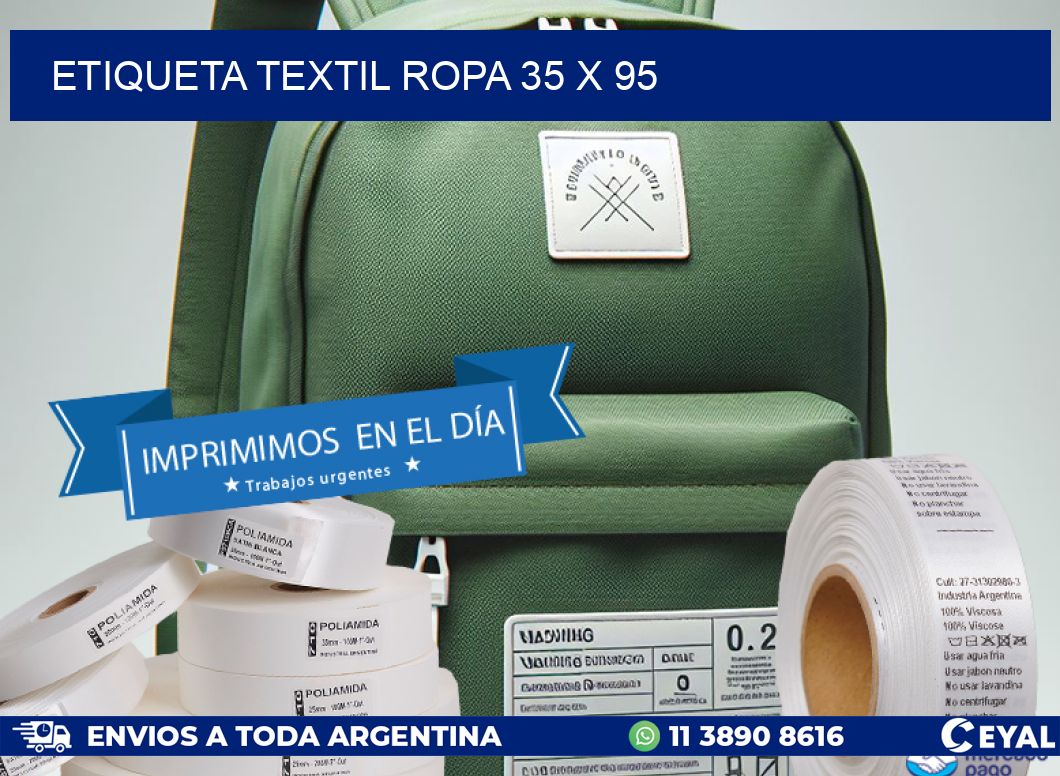 ETIQUETA TEXTIL ROPA 35 x 95