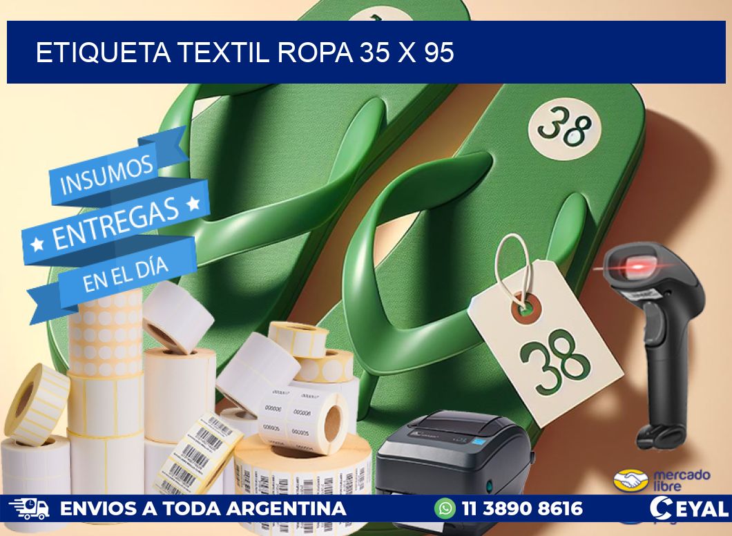 ETIQUETA TEXTIL ROPA 35 x 95
