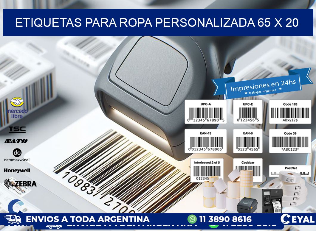 ETIQUETAS PARA ROPA PERSONALIZADA 65 x 20