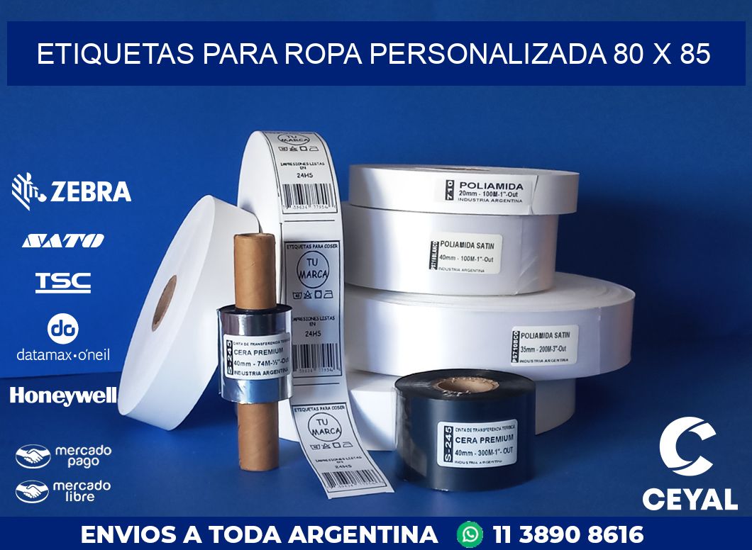 ETIQUETAS PARA ROPA PERSONALIZADA 80 x 85