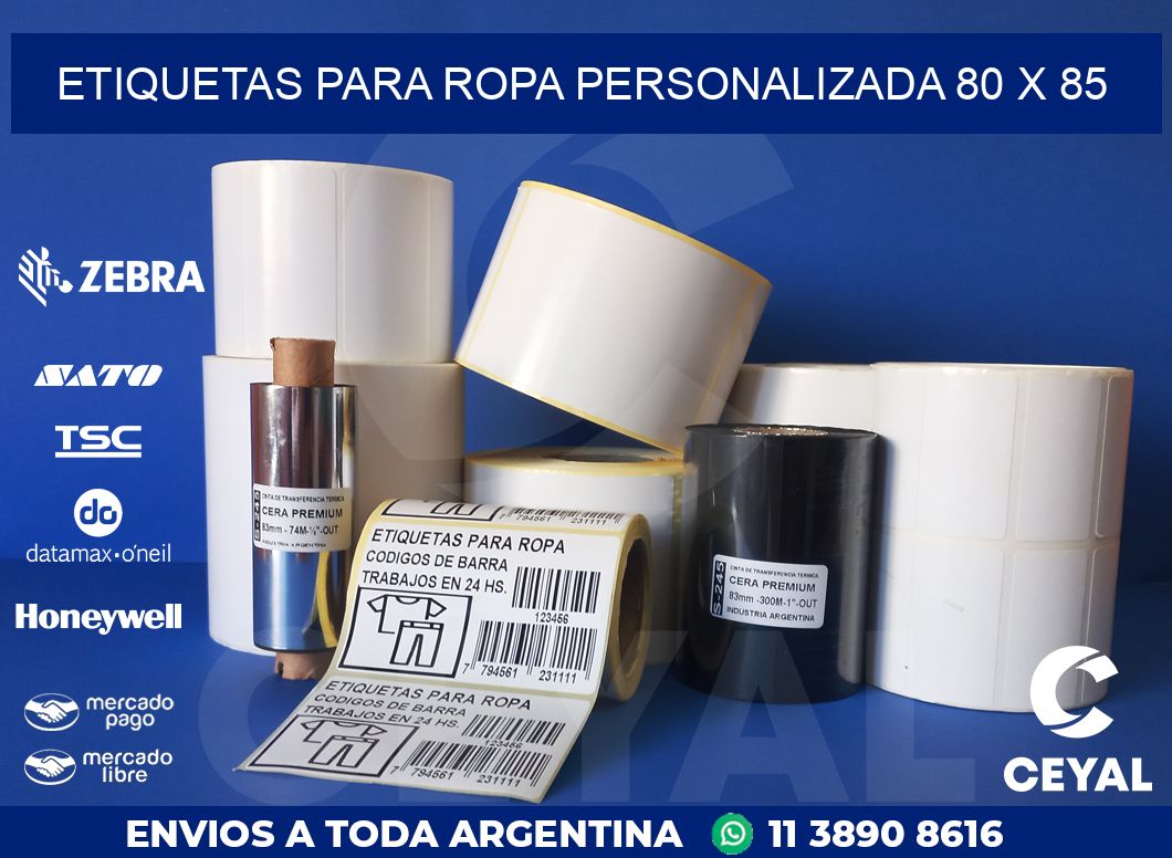 ETIQUETAS PARA ROPA PERSONALIZADA 80 x 85