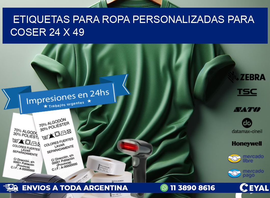 ETIQUETAS PARA ROPA PERSONALIZADAS PARA COSER 24 x 49