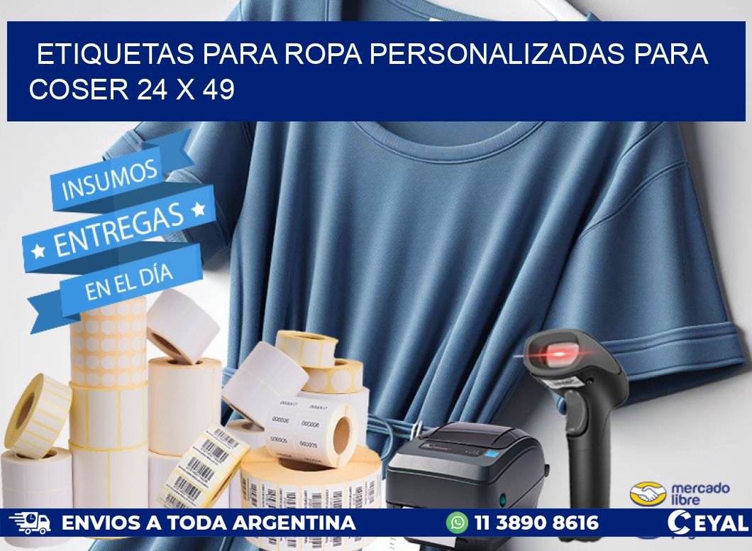 ETIQUETAS PARA ROPA PERSONALIZADAS PARA COSER 24 x 49