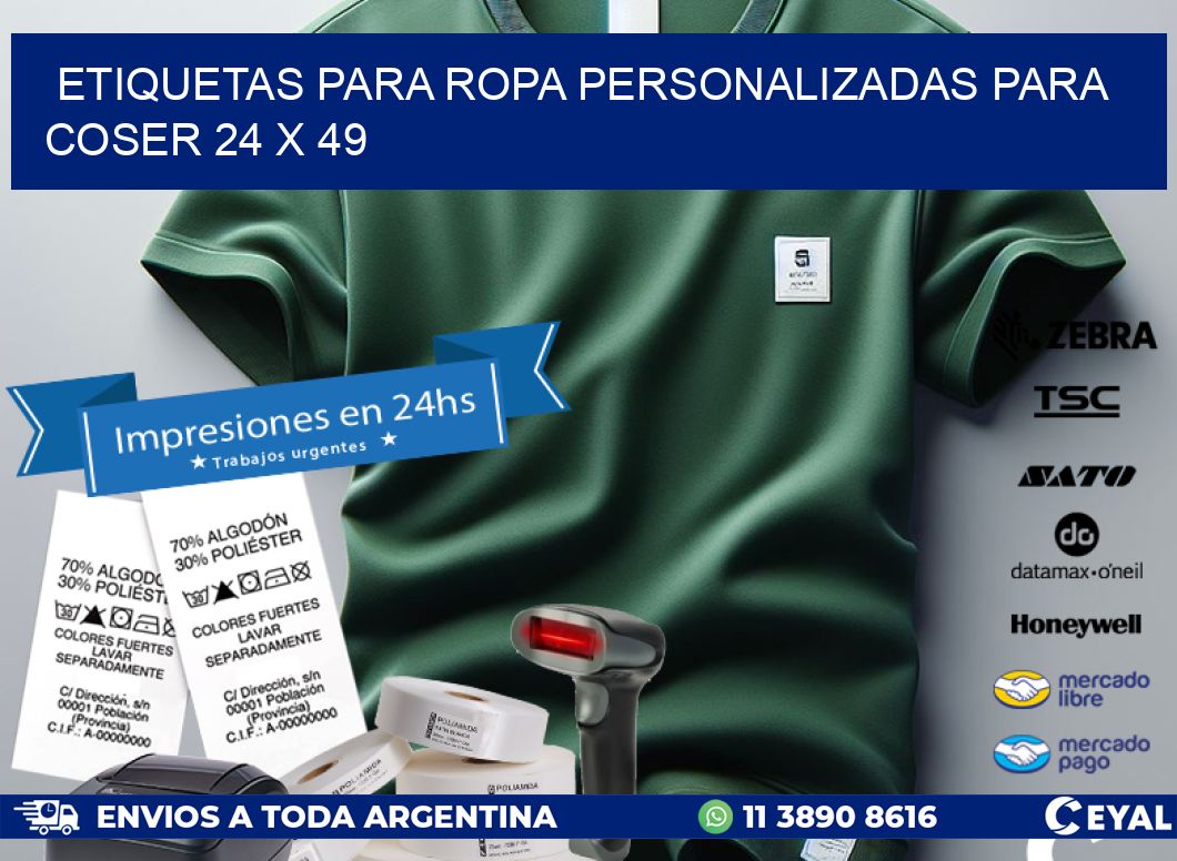 ETIQUETAS PARA ROPA PERSONALIZADAS PARA COSER 24 x 49