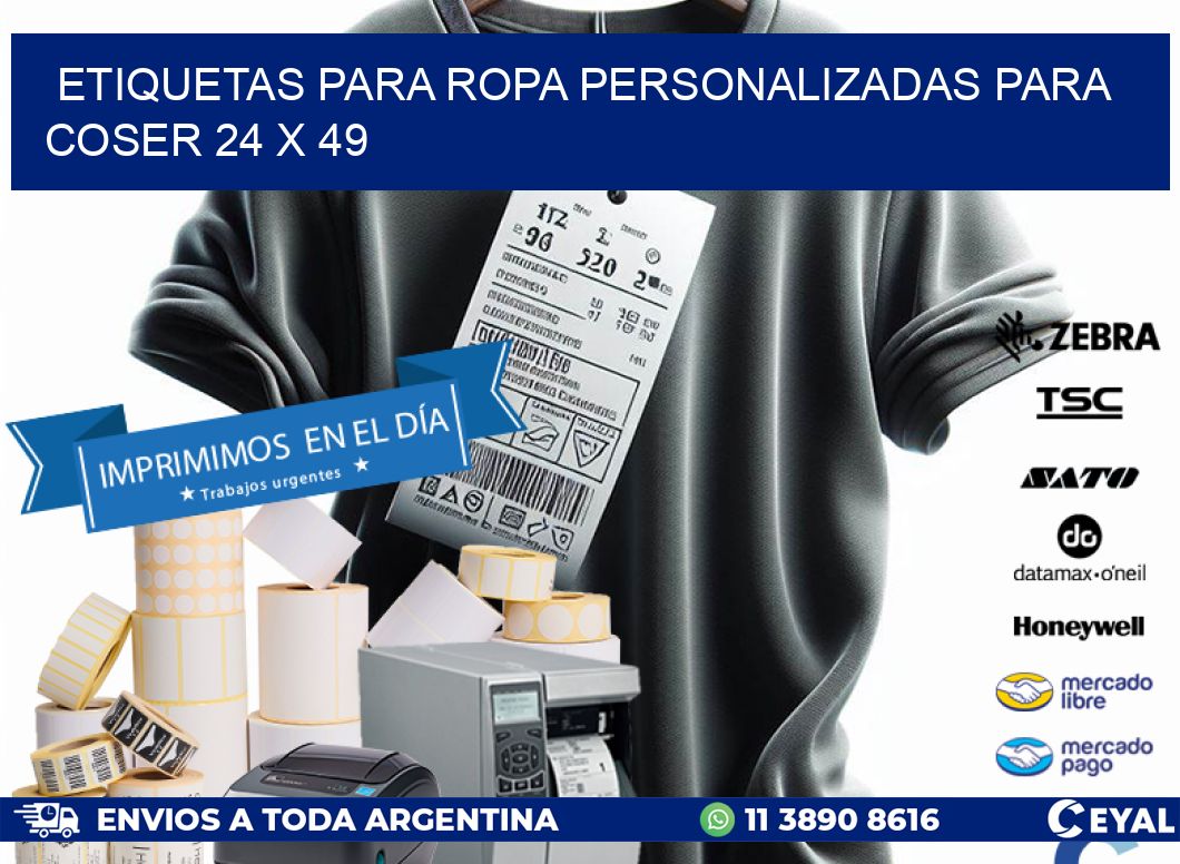 ETIQUETAS PARA ROPA PERSONALIZADAS PARA COSER 24 x 49