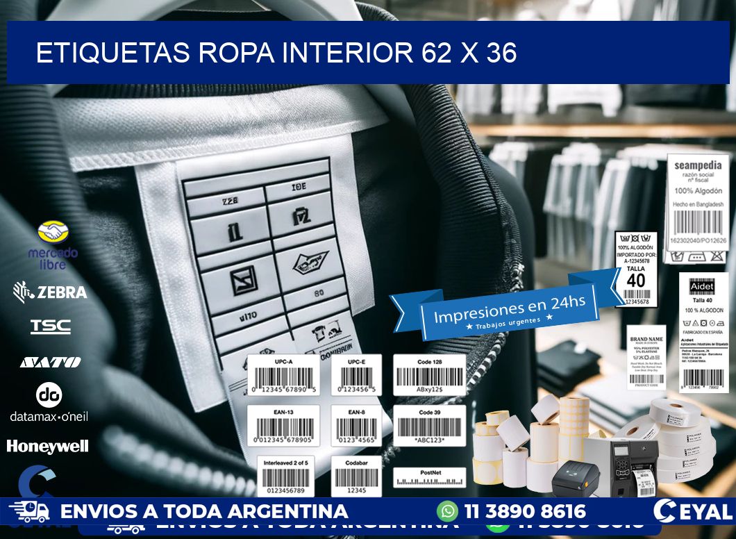 ETIQUETAS ROPA INTERIOR 62 x 36