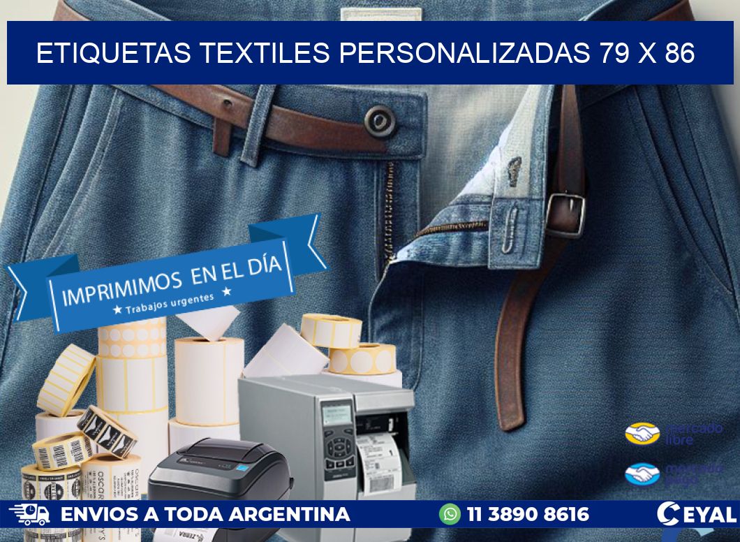 ETIQUETAS TEXTILES PERSONALIZADAS 79 x 86