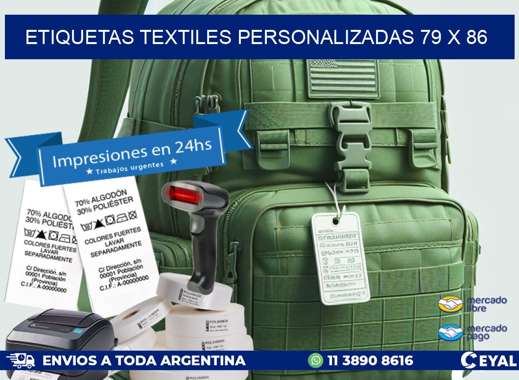 ETIQUETAS TEXTILES PERSONALIZADAS 79 x 86