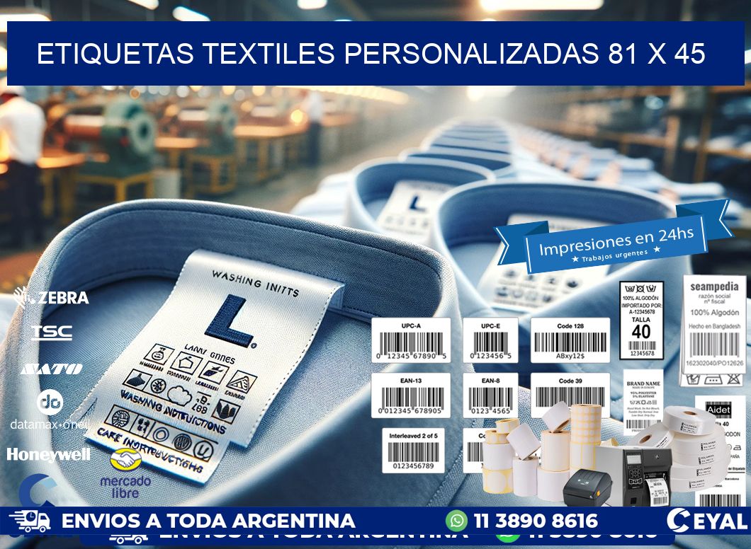 ETIQUETAS TEXTILES PERSONALIZADAS 81 x 45
