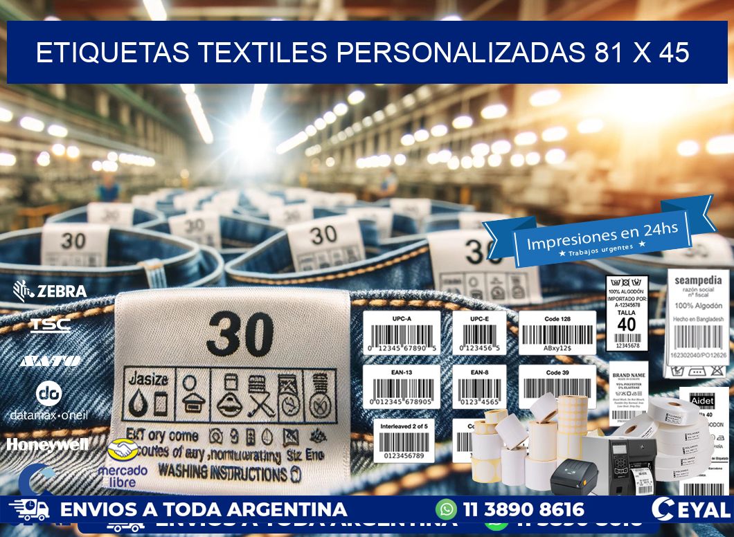 ETIQUETAS TEXTILES PERSONALIZADAS 81 x 45