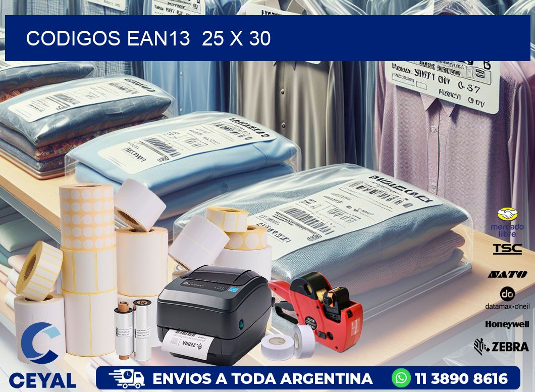 CODIGOS EAN13  25 x 30