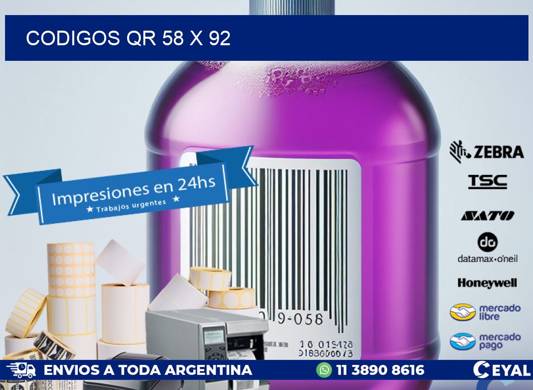 CODIGOS QR 58 x 92
