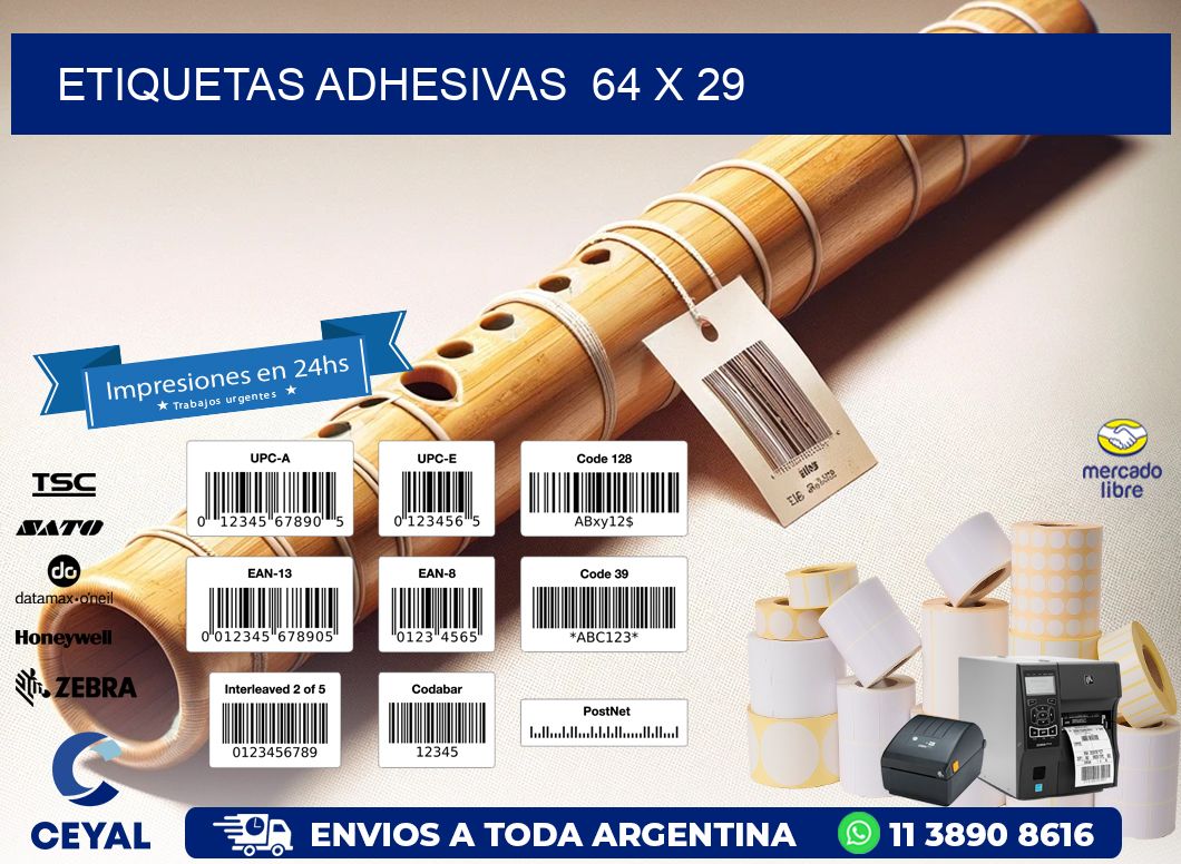 ETIQUETAS ADHESIVAS 64 x 29