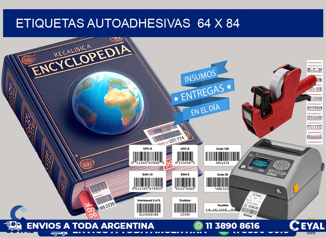 ETIQUETAS AUTOADHESIVAS 64 x 84