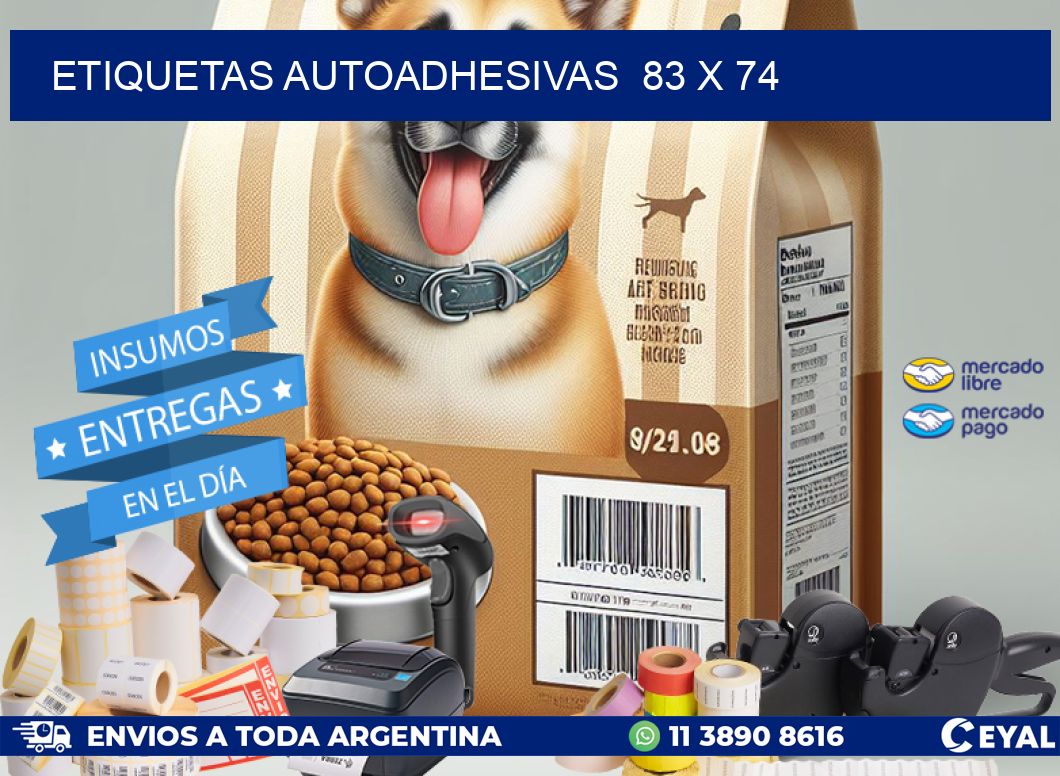 ETIQUETAS AUTOADHESIVAS  83 x 74