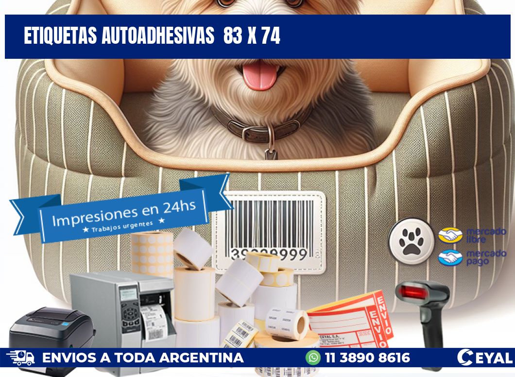 ETIQUETAS AUTOADHESIVAS  83 x 74